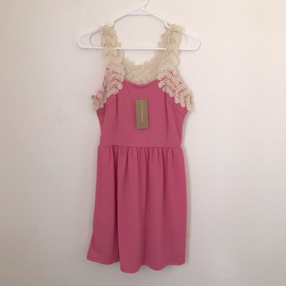 🌟HP🌟 Francesca’s Pink Dress w/ Lace Detail